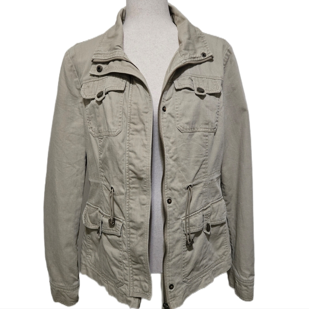 BNCI By Blanc Noir Women's Tan Utility Slub Jacket Size Large